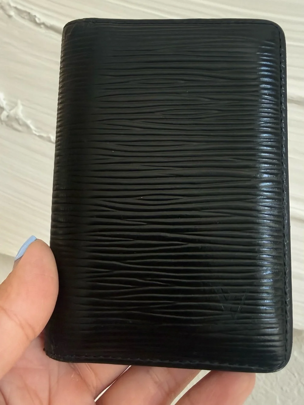 Louis Vuitton Black Textured Leather Men's Card Case
